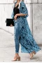 Umpire Blue Bohemian Style Printed Midi Cover Up 